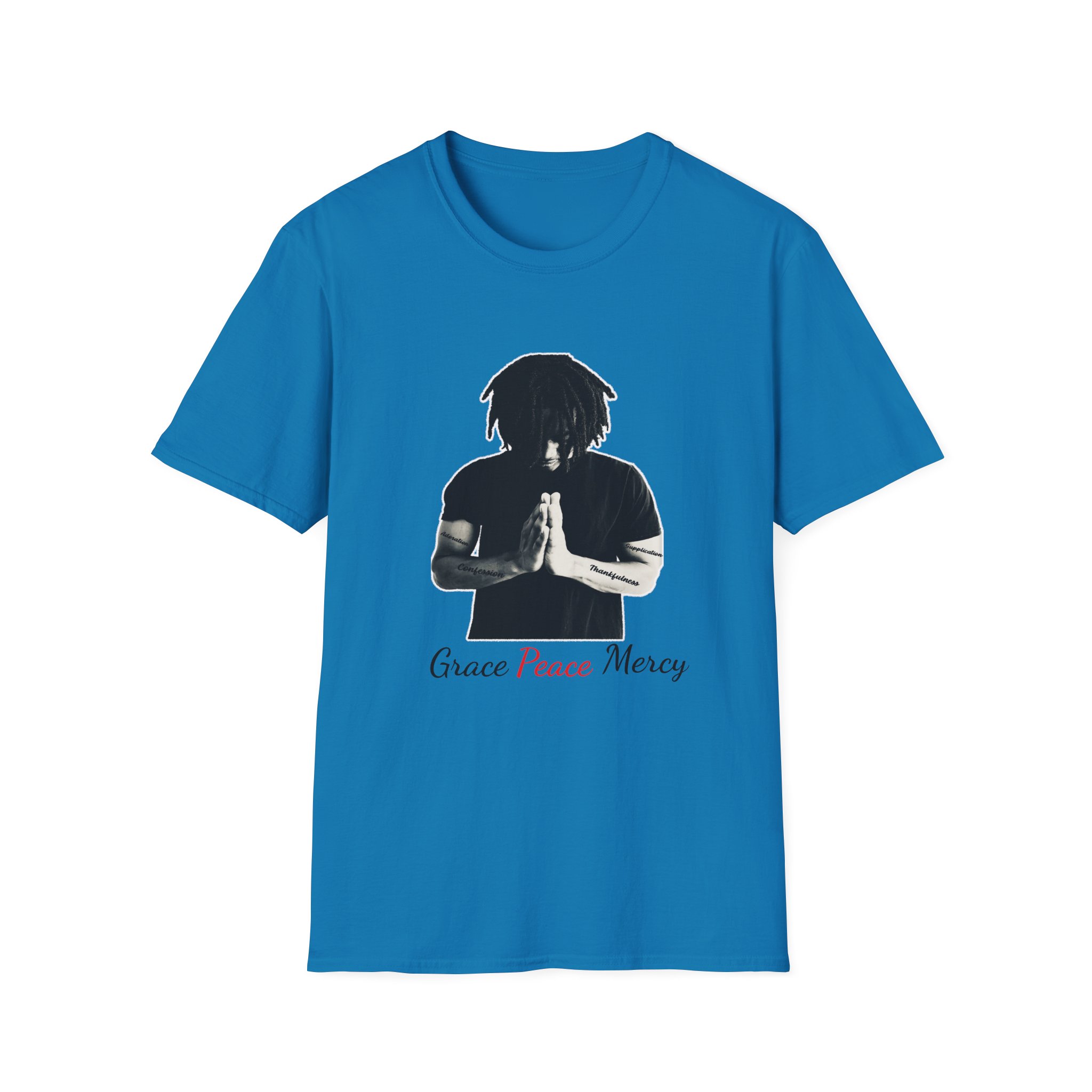 prayer silhouette t shirt — "grace peace mercy" inspirational tee prayer silhouette t shirt — "grace peace mercy" inspirational tee
