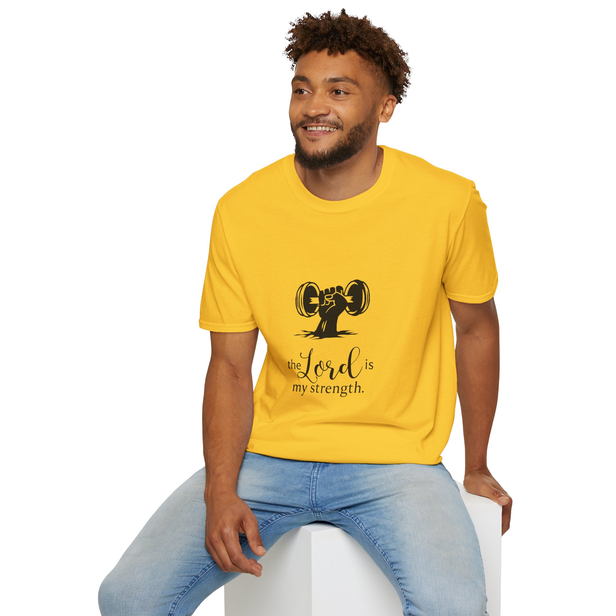 t shirt — "the lord is my strength" fitness faith tee t shirt — "the lord is my strength" fitness faith tee