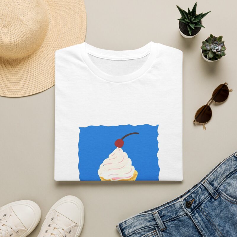 ice cream cone t shirt — whimsical soft serve graphic tee with cherry
