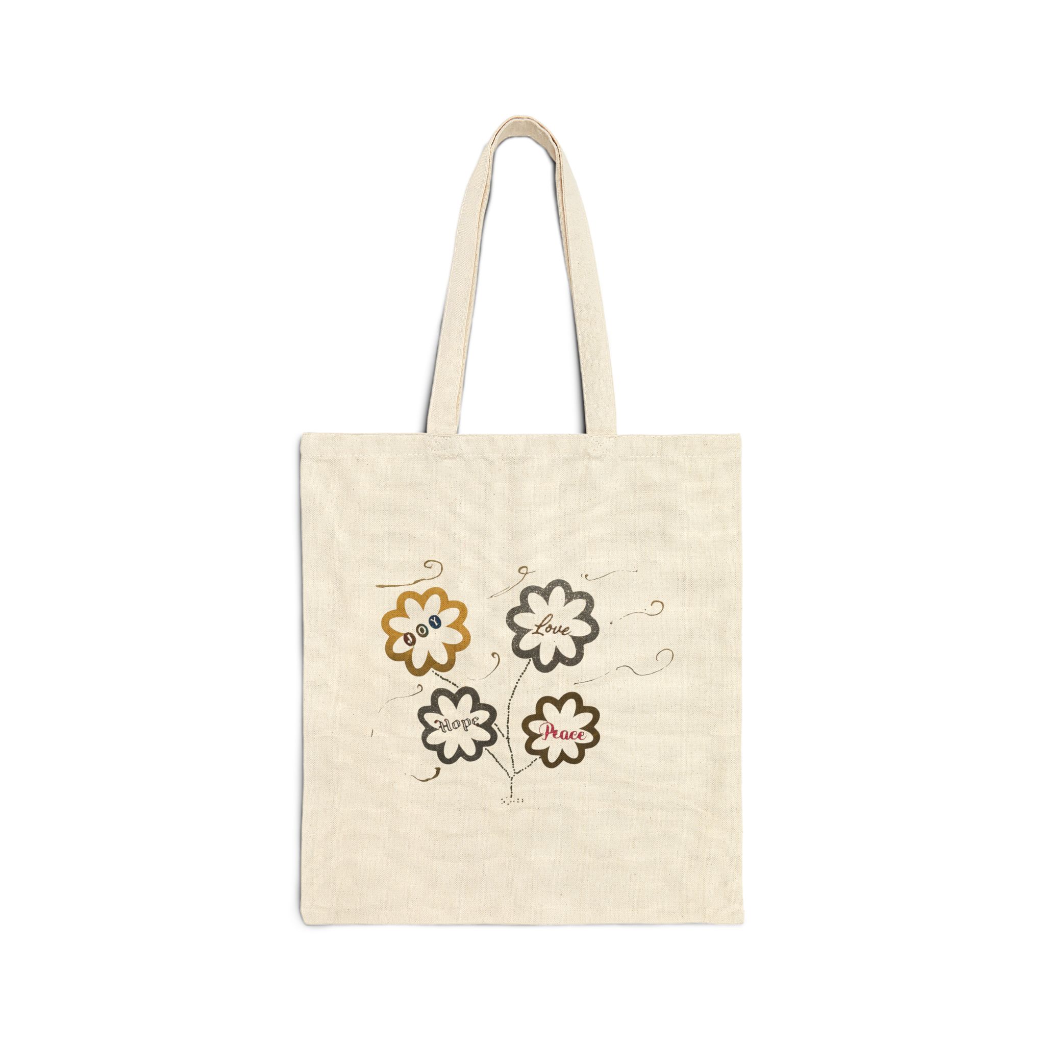 canvas tote bag — retro doodle flower design | cute floral grocery & everyday tote canvas tote bag — retro doodle flower design | cute floral grocery & everyday tote