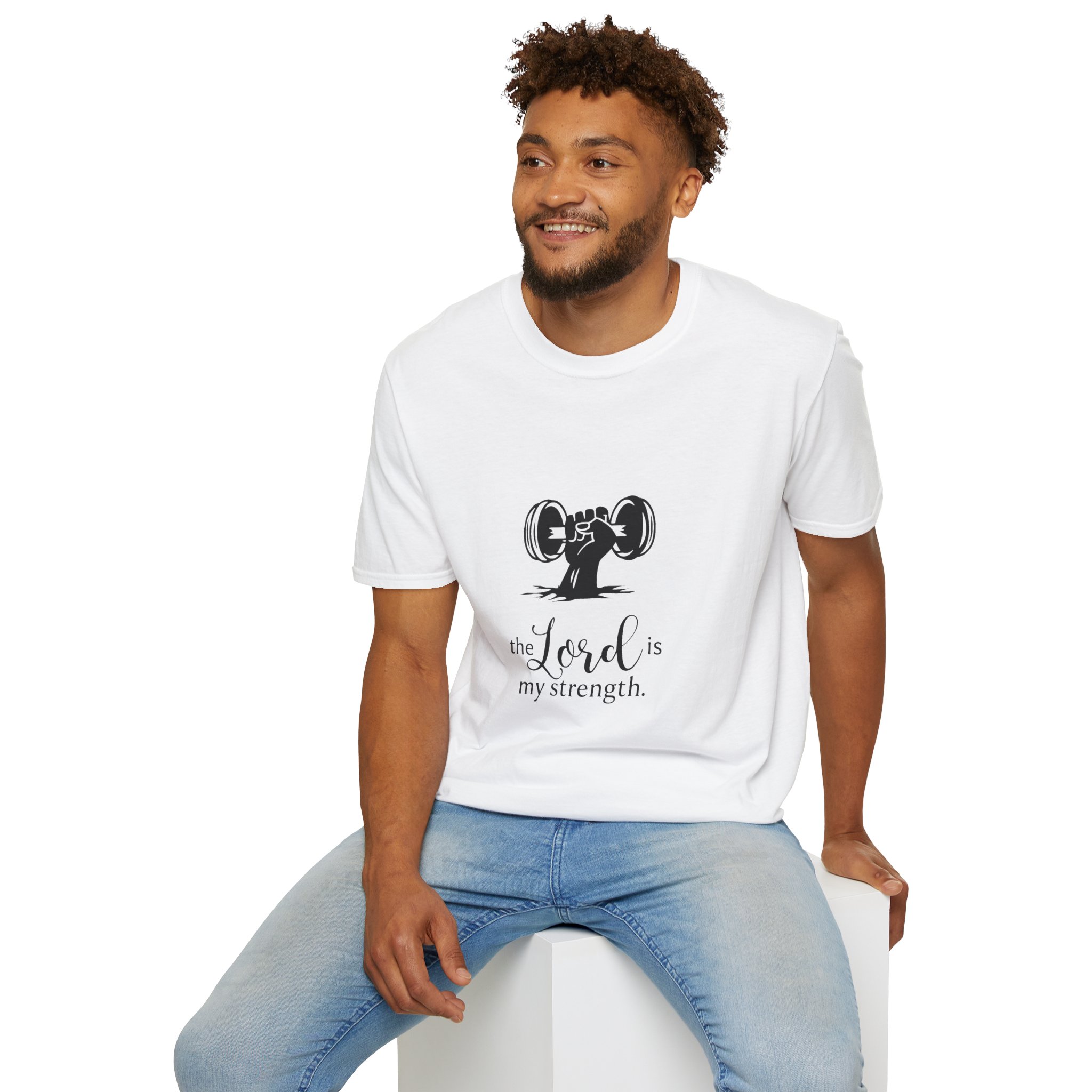 t shirt — "the lord is my strength" fitness faith tee t shirt — "the lord is my strength" fitness faith tee