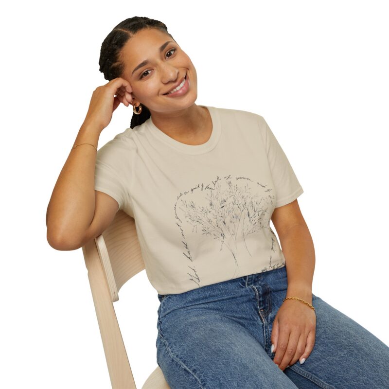 floral script tee — delicate handwritten meadow t shirt floral script tee — delicate handwritten meadow t shirt
