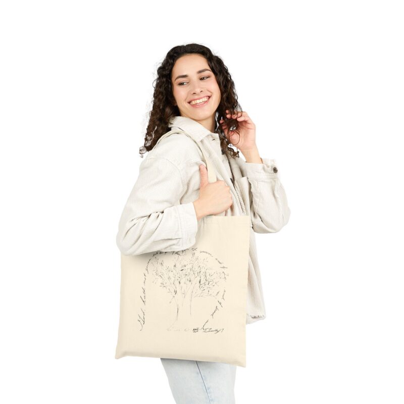 canvas tote bag with minimal line art floral portrait – eco grocery & everyday shopper