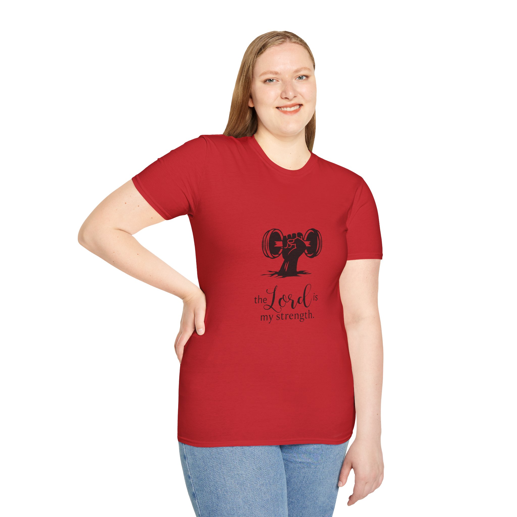 t shirt — "the lord is my strength" fitness faith tee t shirt — "the lord is my strength" fitness faith tee