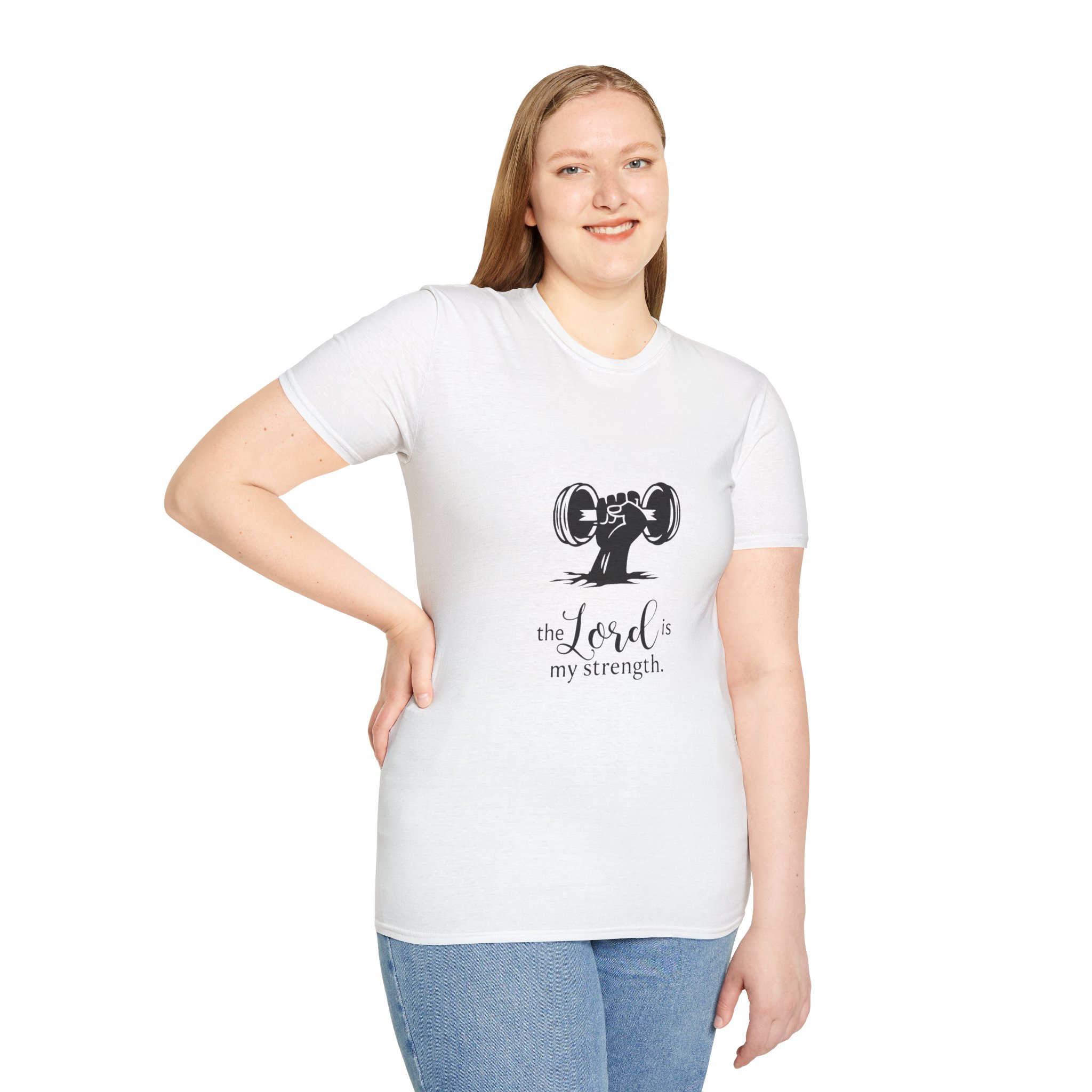 t shirt — "the lord is my strength" fitness faith tee t shirt — "the lord is my strength" fitness faith tee