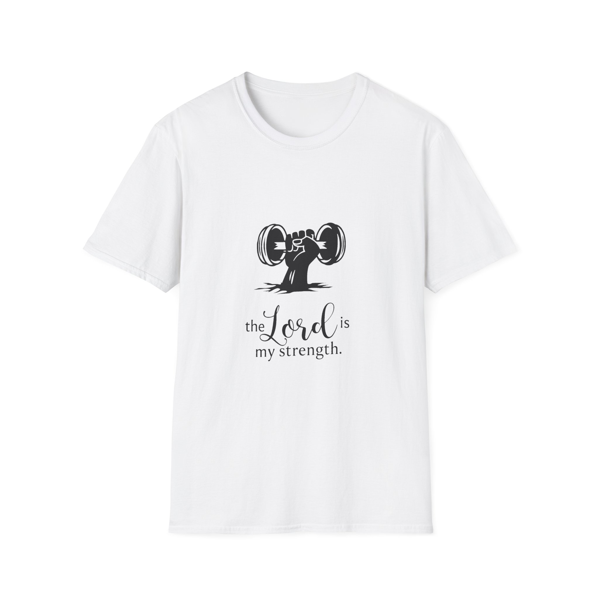 t shirt — "the lord is my strength" fitness faith tee t shirt — "the lord is my strength" fitness faith tee