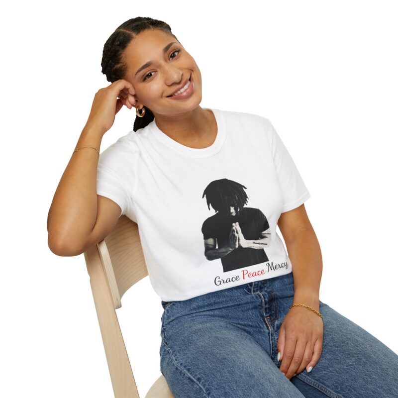 prayer silhouette t shirt — "grace peace mercy" inspirational tee
