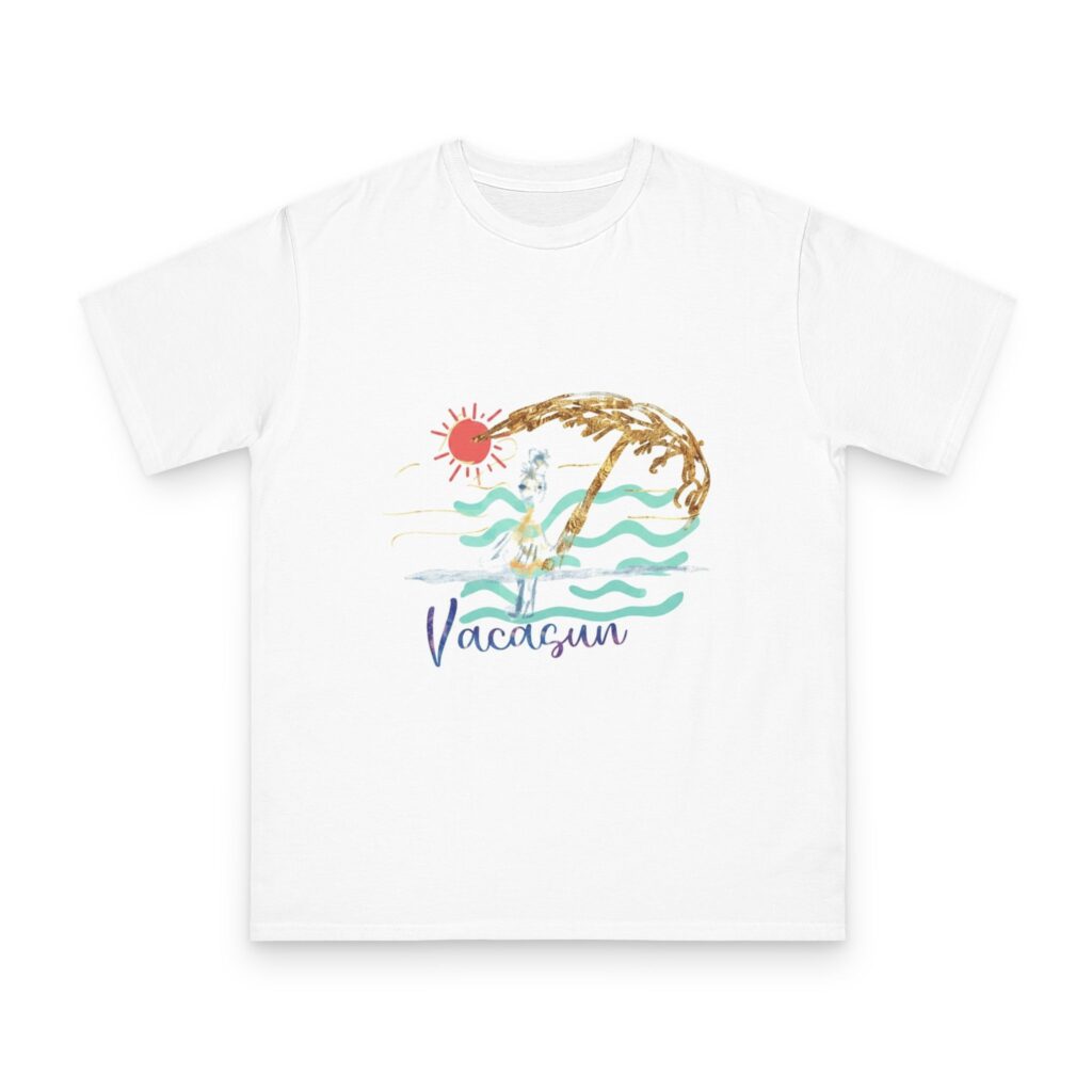 vacation beach t shirt — "vacasun" palm wave graphic tee