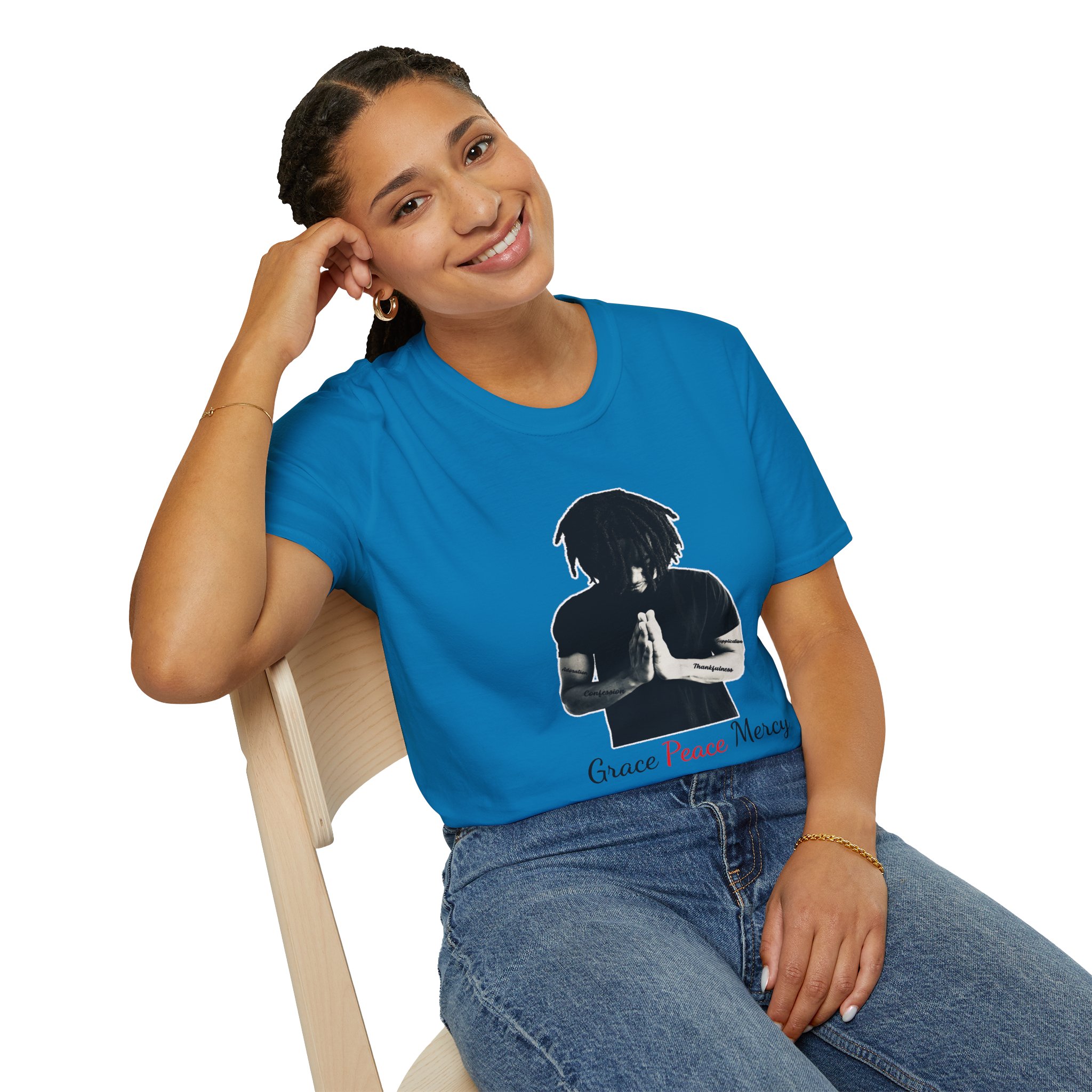 prayer silhouette t shirt — "grace peace mercy" inspirational tee prayer silhouette t shirt — "grace peace mercy" inspirational tee