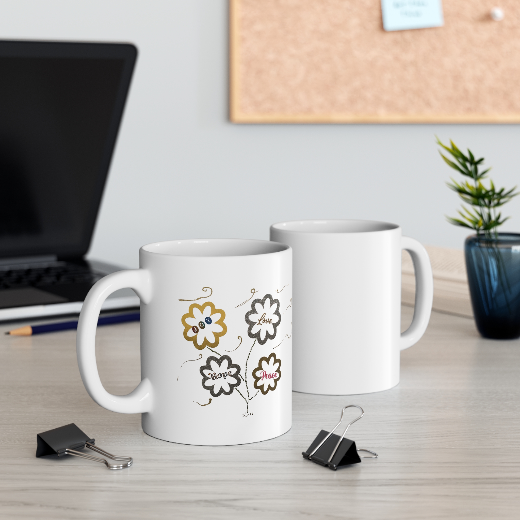 11oz floral peace mug – 'love, hope, peace' coffee cup 11oz floral peace mug – 'love, hope, peace' coffee cup