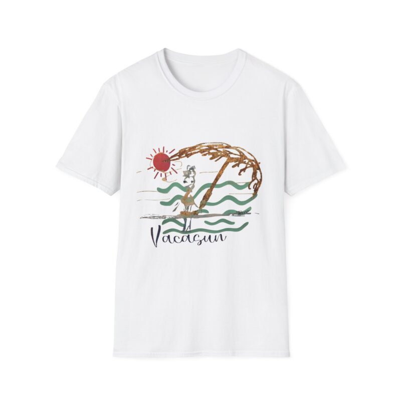 vacation beach t shirt — hand drawn palm, waves & sun graphic