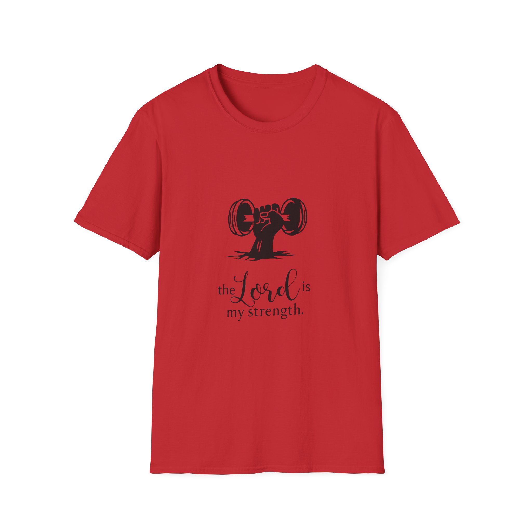 t shirt — "the lord is my strength" fitness faith tee t shirt — "the lord is my strength" fitness faith tee