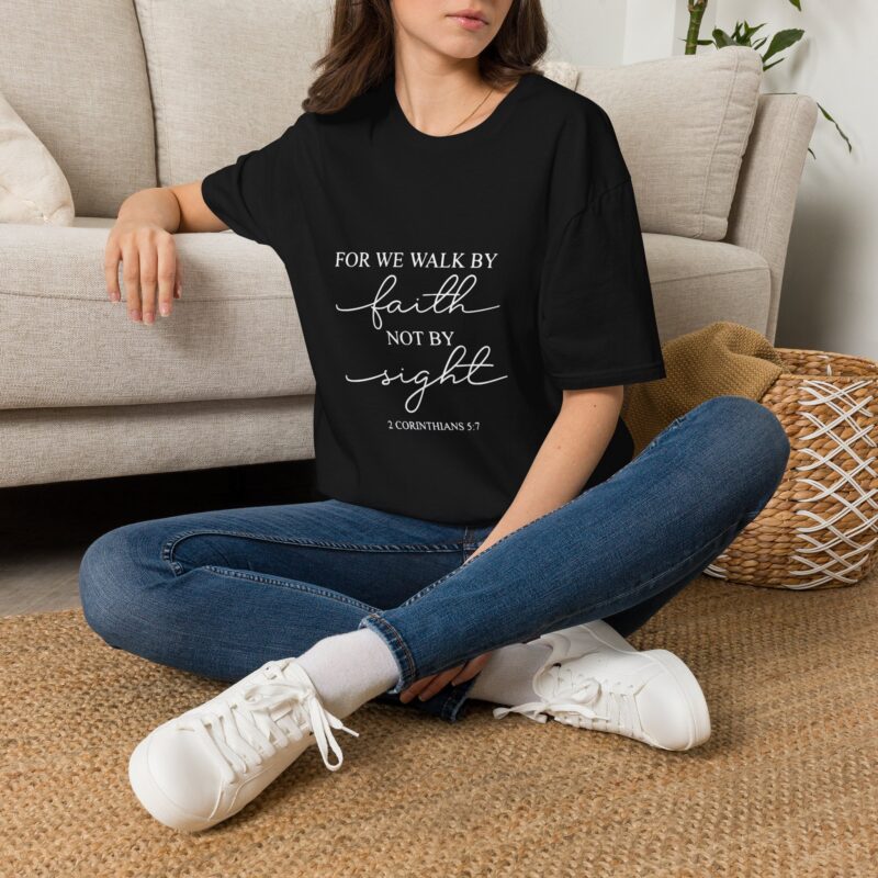 faith t shirt “for we walk by faith not by sight” christian tee (2 corinthians 5:7) faith t shirt "for we walk by faith not by sight" christian tee (2 corinthians 5:7)
