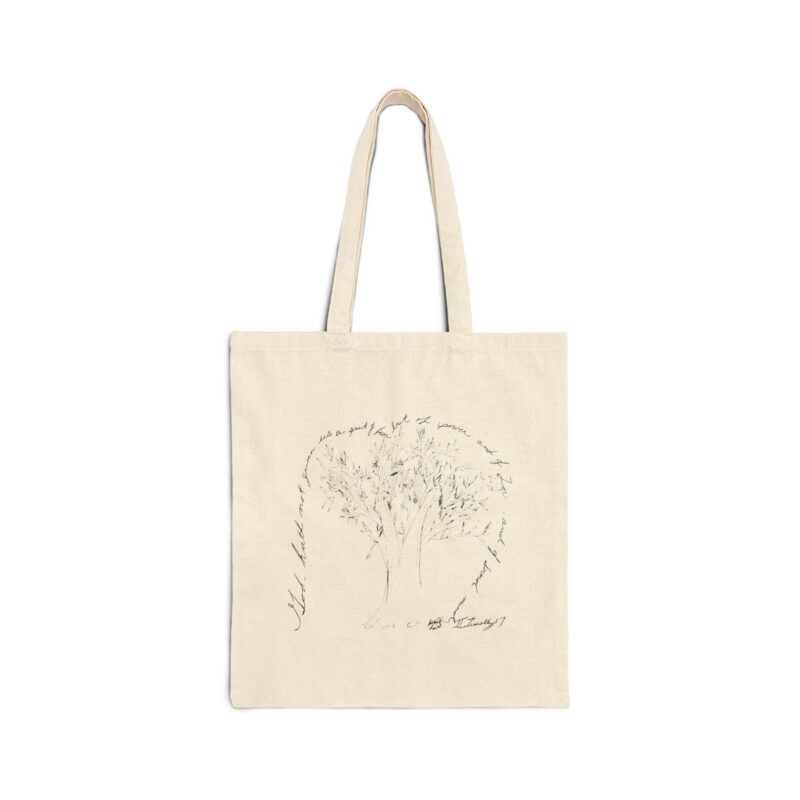 canvas tote bag with minimal line art floral portrait – eco grocery & everyday shopper
